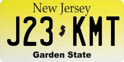 NJ license plate J23KMT