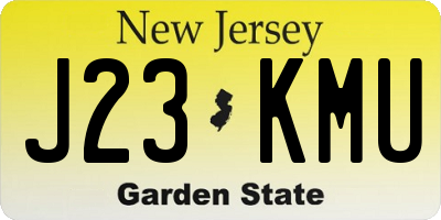 NJ license plate J23KMU