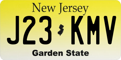 NJ license plate J23KMV