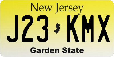 NJ license plate J23KMX