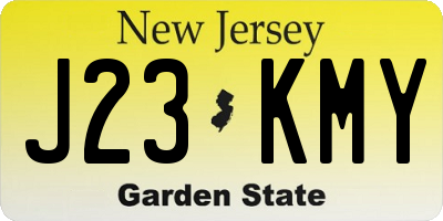 NJ license plate J23KMY
