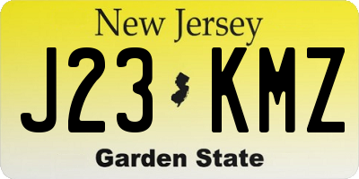 NJ license plate J23KMZ