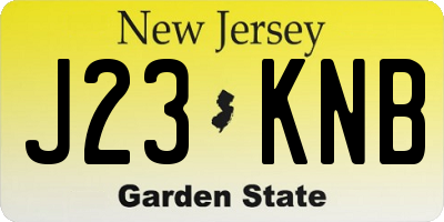 NJ license plate J23KNB