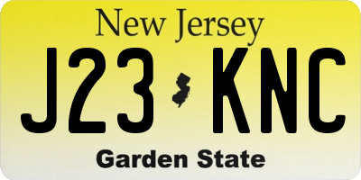 NJ license plate J23KNC
