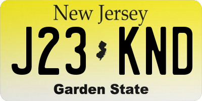 NJ license plate J23KND