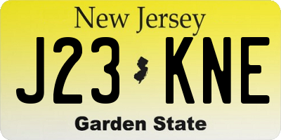NJ license plate J23KNE