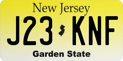 NJ license plate J23KNF