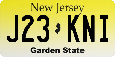 NJ license plate J23KNI