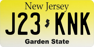 NJ license plate J23KNK