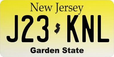 NJ license plate J23KNL