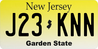 NJ license plate J23KNN