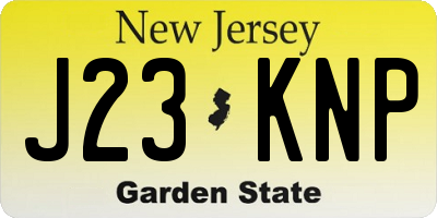 NJ license plate J23KNP