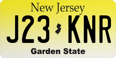 NJ license plate J23KNR