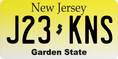 NJ license plate J23KNS