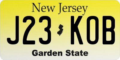NJ license plate J23KOB