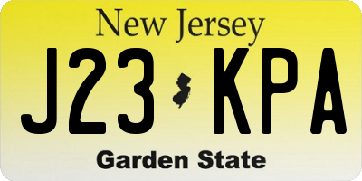 NJ license plate J23KPA