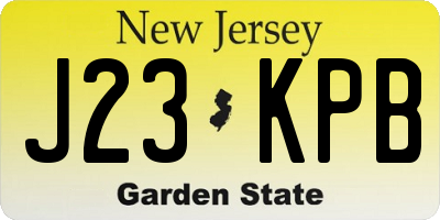 NJ license plate J23KPB