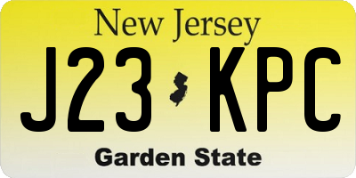 NJ license plate J23KPC
