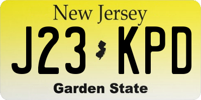 NJ license plate J23KPD