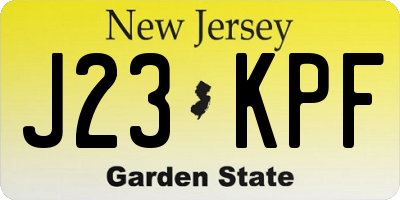 NJ license plate J23KPF