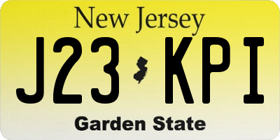 NJ license plate J23KPI