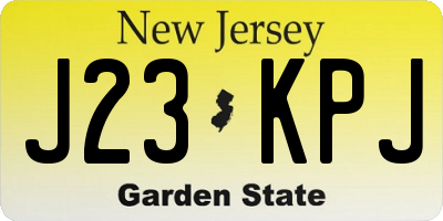 NJ license plate J23KPJ