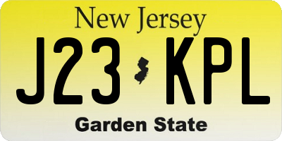 NJ license plate J23KPL