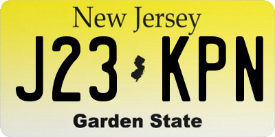 NJ license plate J23KPN