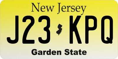 NJ license plate J23KPQ