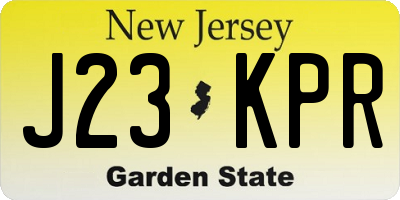 NJ license plate J23KPR
