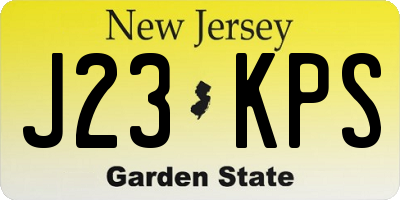 NJ license plate J23KPS