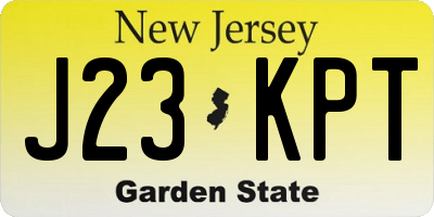 NJ license plate J23KPT