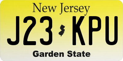 NJ license plate J23KPU