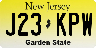 NJ license plate J23KPW