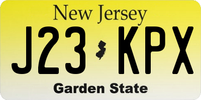 NJ license plate J23KPX