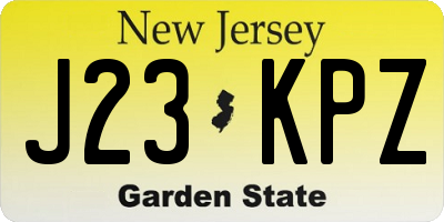 NJ license plate J23KPZ