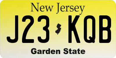 NJ license plate J23KQB