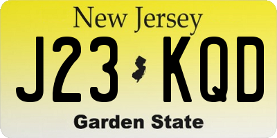 NJ license plate J23KQD