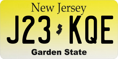 NJ license plate J23KQE