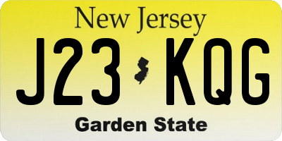 NJ license plate J23KQG
