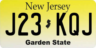 NJ license plate J23KQJ
