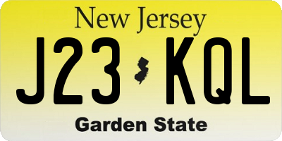 NJ license plate J23KQL