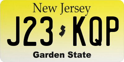 NJ license plate J23KQP