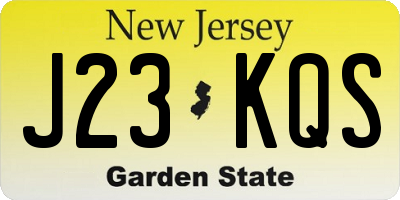NJ license plate J23KQS