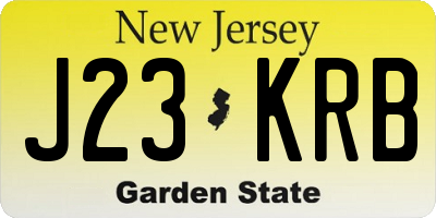 NJ license plate J23KRB