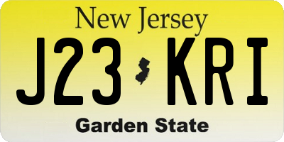 NJ license plate J23KRI