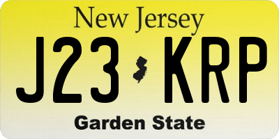 NJ license plate J23KRP