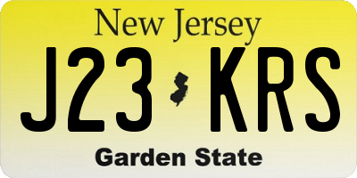 NJ license plate J23KRS
