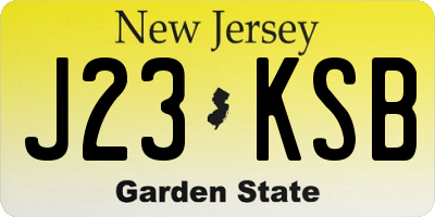 NJ license plate J23KSB