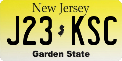 NJ license plate J23KSC